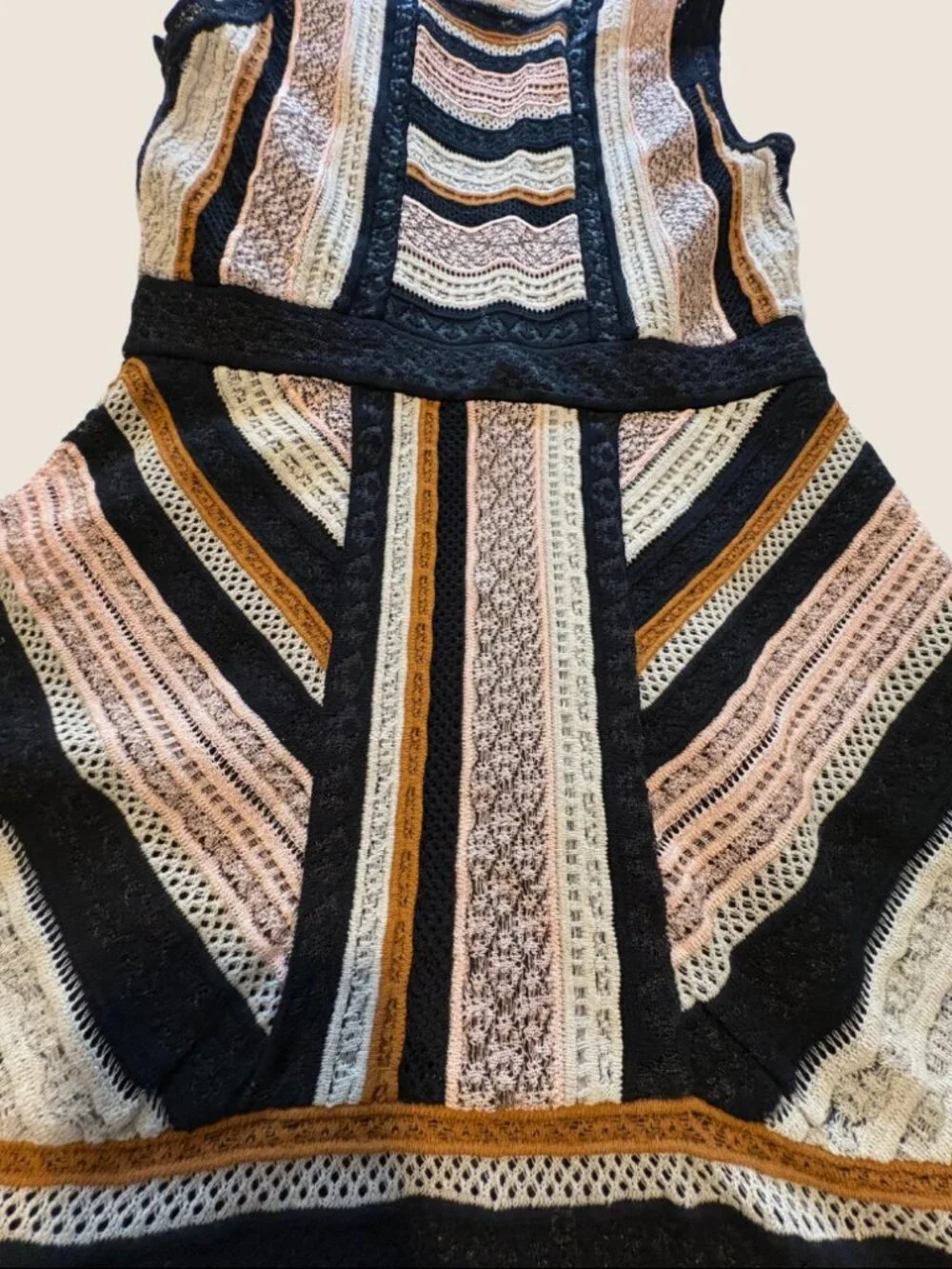 Missoni Iconic Knit Fit & Flare Multicolor Dress w/ Black Slip | Medium | IT 40 - Picture 5 of 12